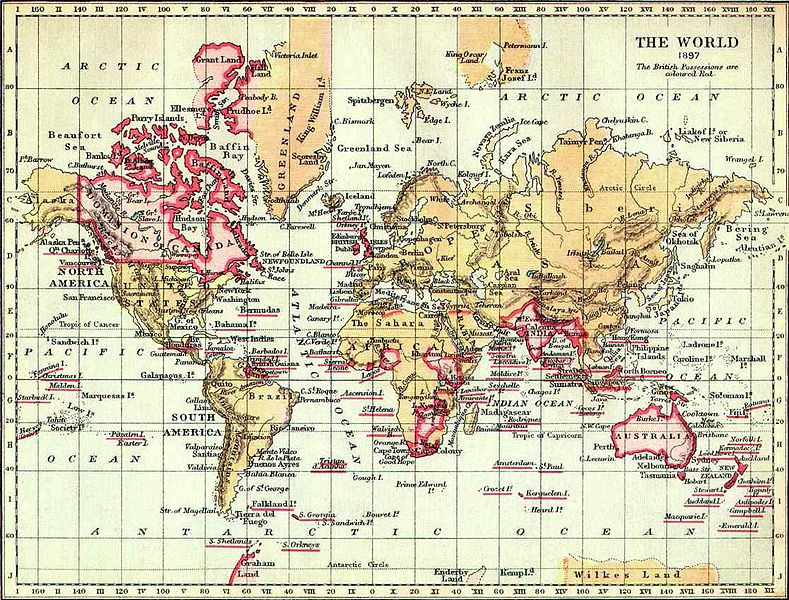 Britisches Empire (rot): Karte von 1897
