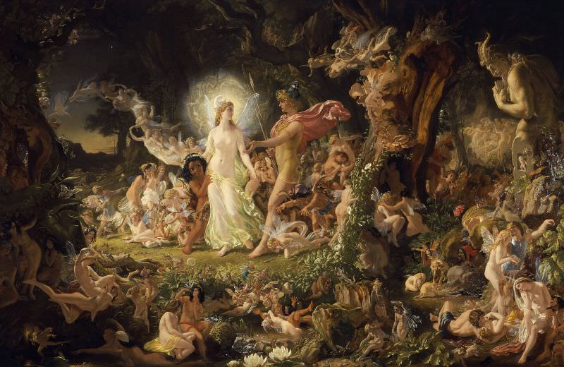 Der Streit von Oberon und Titania, Shakespeare; von Joseph Noel Paton