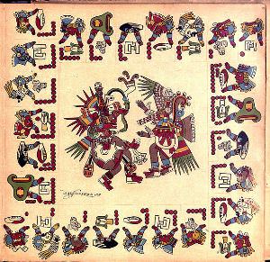 Codex Borbonicus: Quetzalcoatl und Tezcatlipoca