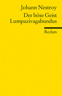 Buch-Cover, Johann Nestroy: Der böse Geist Lumpazivagabundus