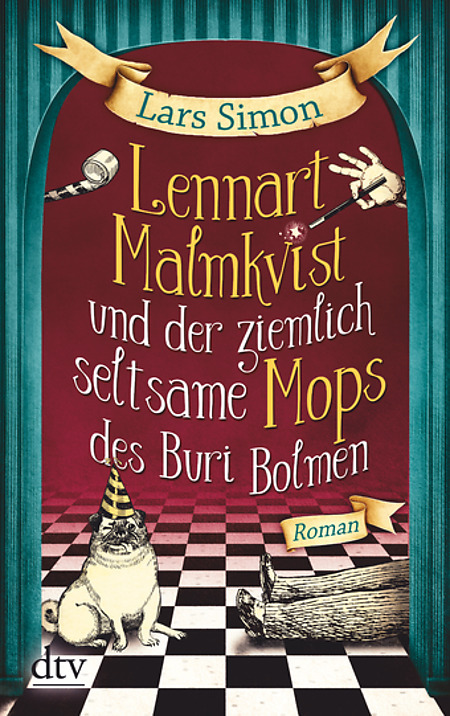 Buch-Cover, Lars Simon: Lennart Malmqvist und der ziemlich seltsame Mops des Buri Bolmen